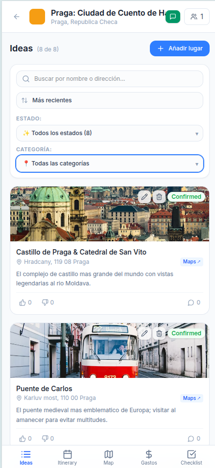 Trailla — lista de ideas con lugares y fotos de destinos